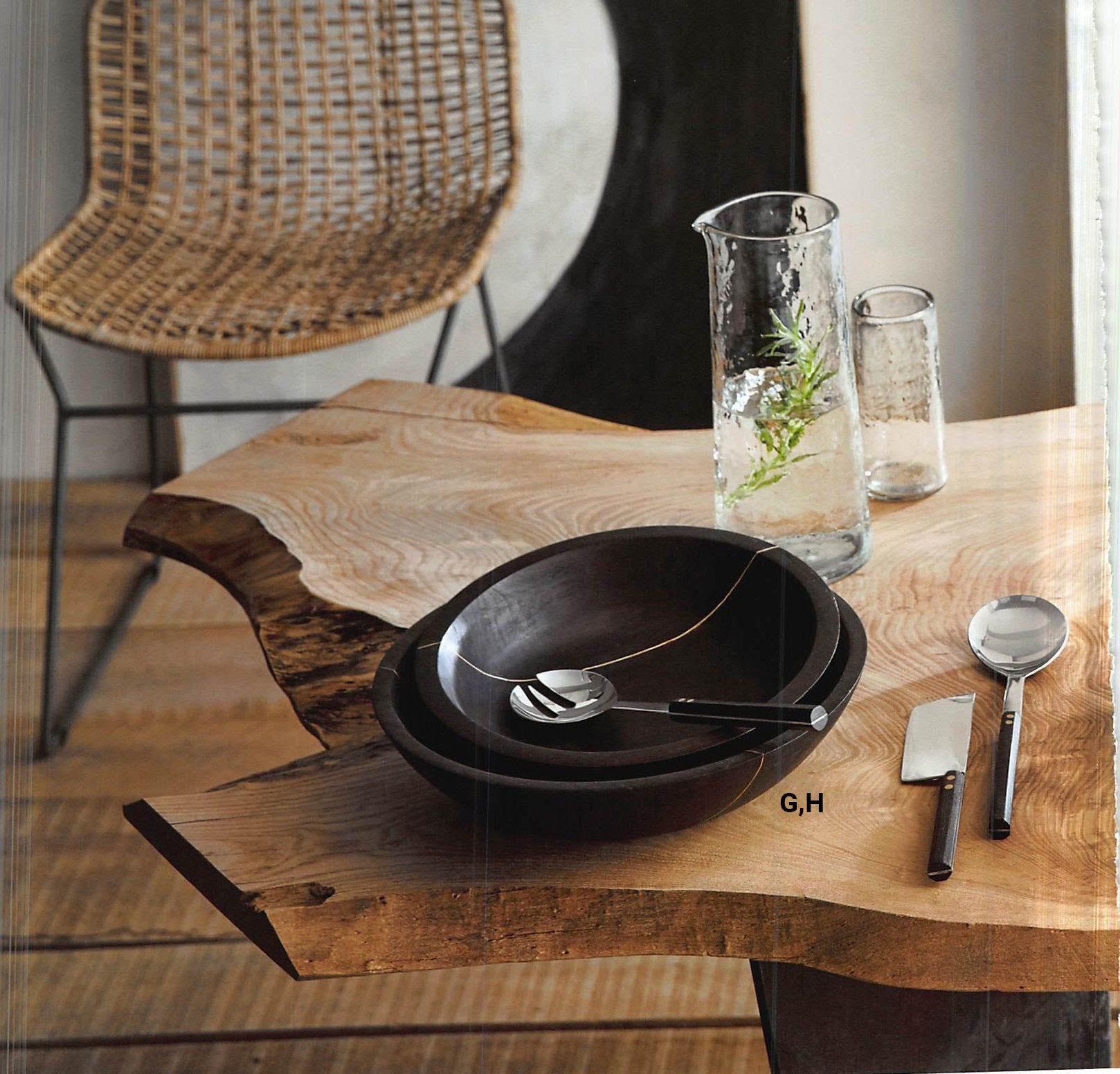 Roost Ebonized Wood Bowls