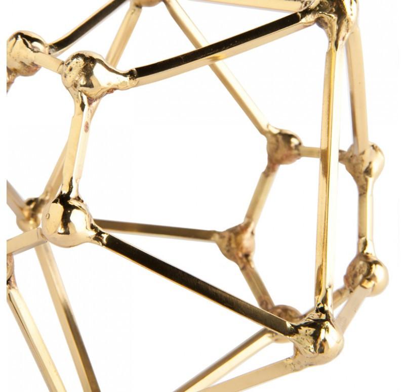 Gold Leaf Design Group Brass Polyhedron Sculpture - Set of 2