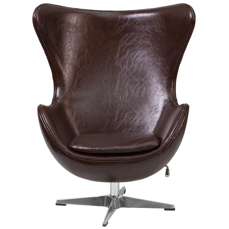 Flash Furniture Leather Egg Chair With Tilt-Lock Mechanism