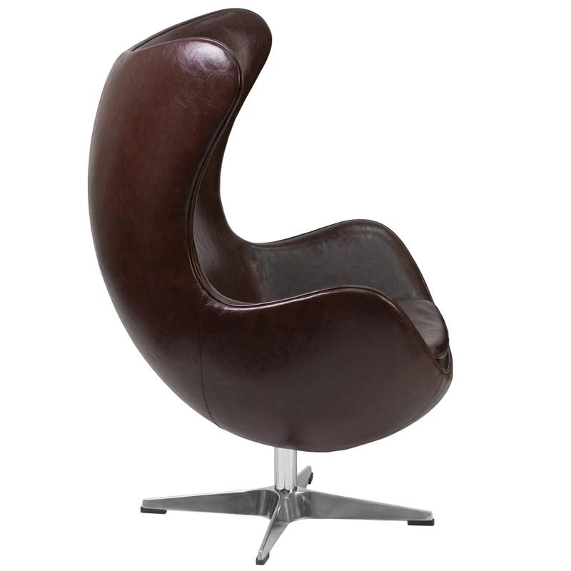 Flash Furniture Leather Egg Chair With Tilt-Lock Mechanism
