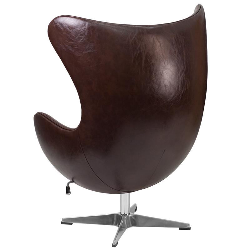 Flash Furniture Leather Egg Chair With Tilt-Lock Mechanism