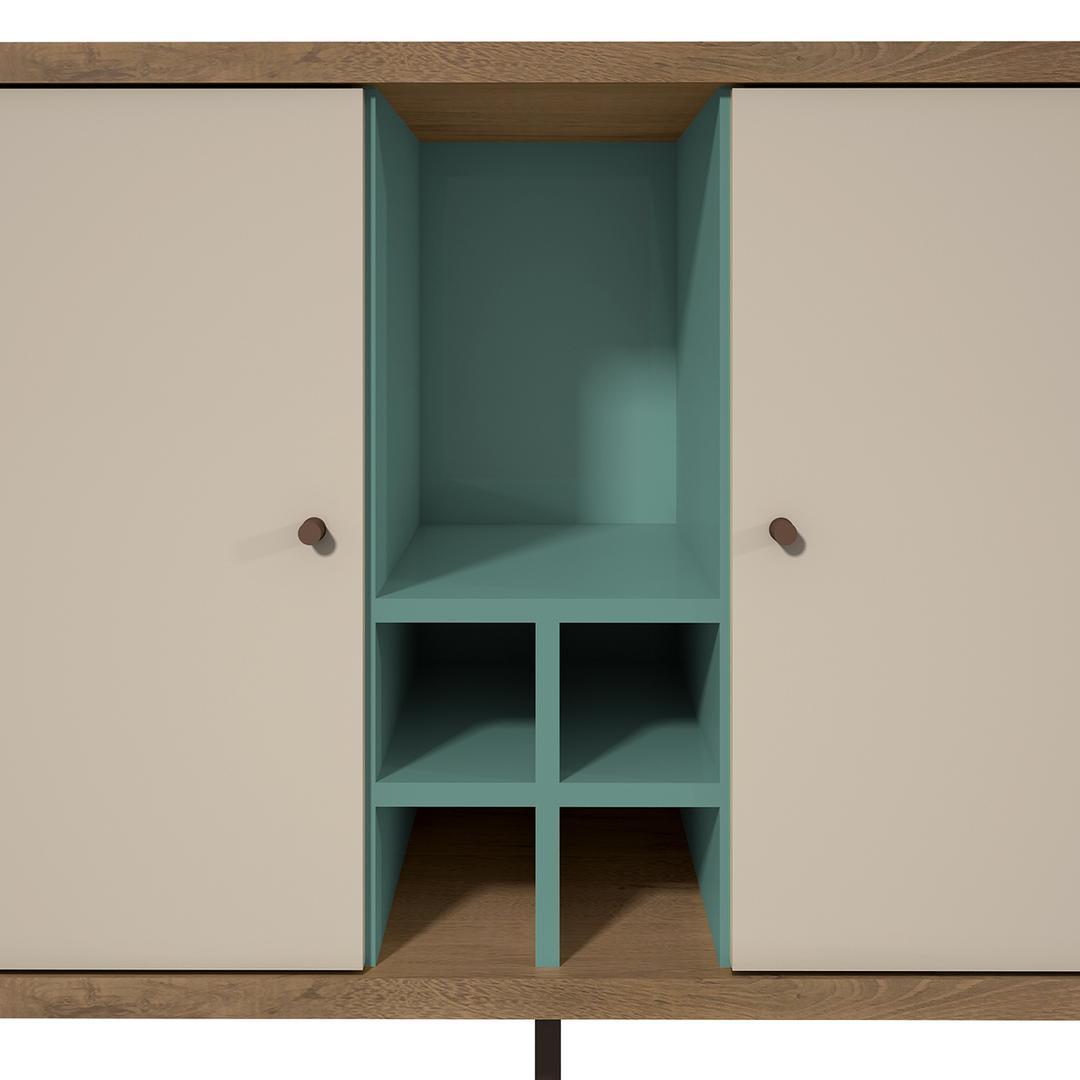 Manhattan Comfort Joy 4-Bottle Wine Buffet Stand