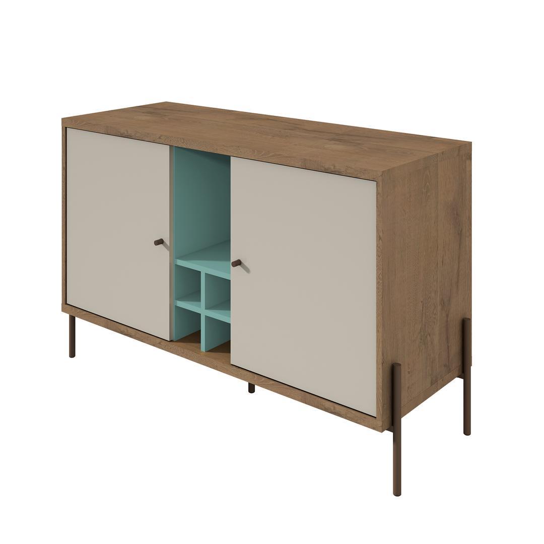 Manhattan Comfort Joy 4-Bottle Wine Buffet Stand