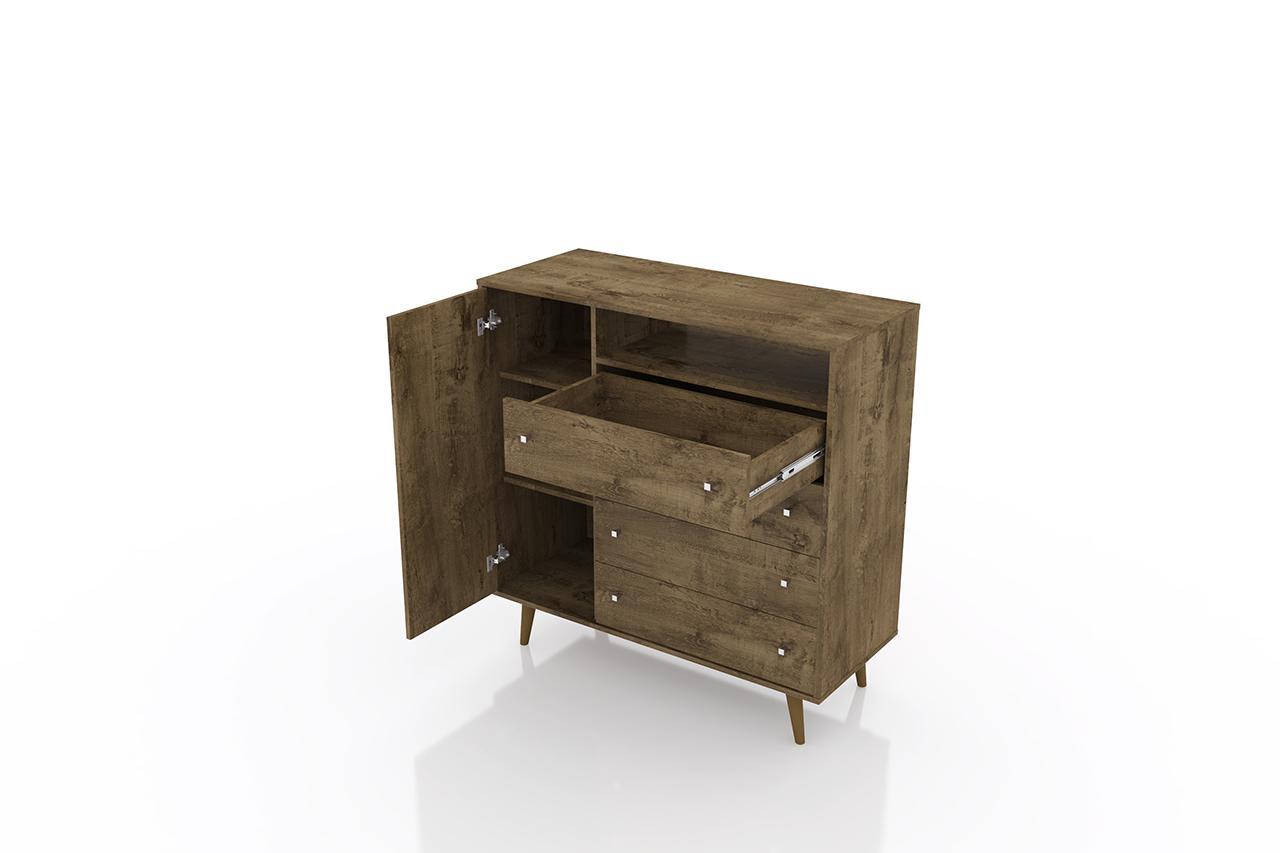 Manhattan Comfort Liberty 4-Drawer 42.32" Sideboard