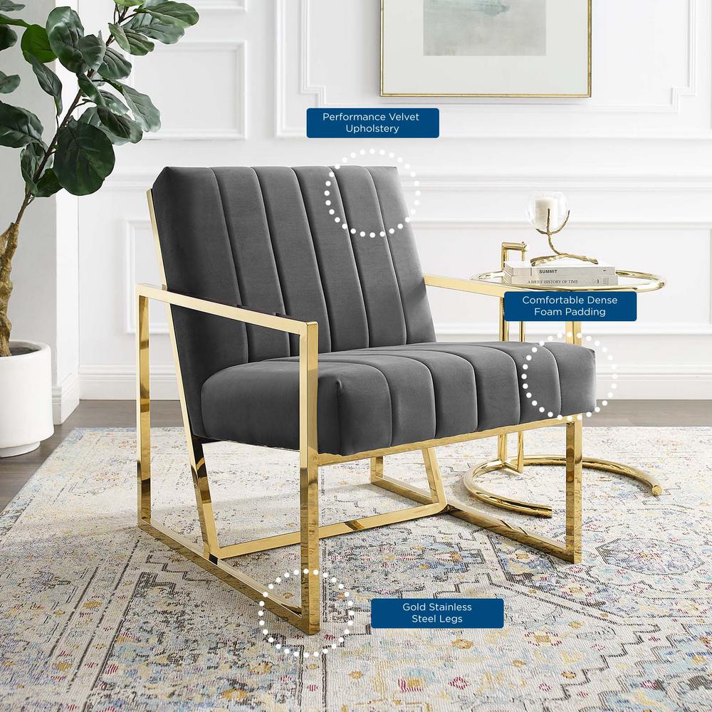 Modway Inspire Channel Tufted Performance Velvet Armchair | Armchairs | 