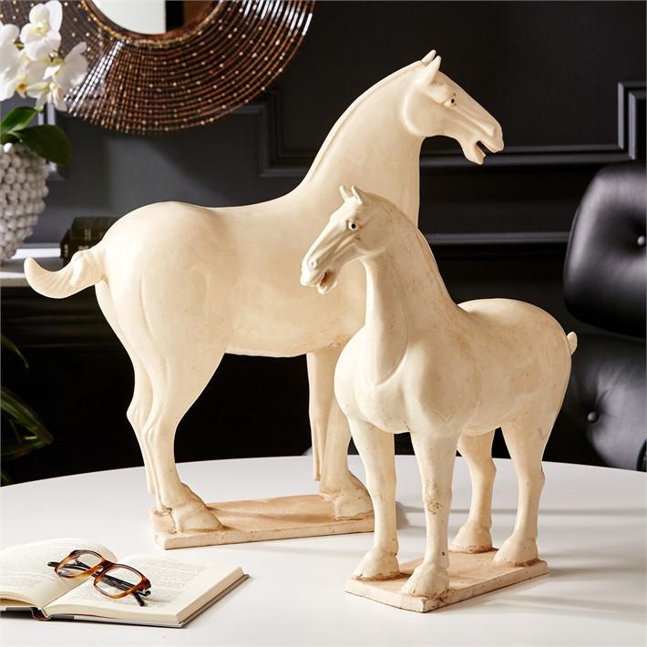 Tozai Home S/2 White Han Dynasty Horses