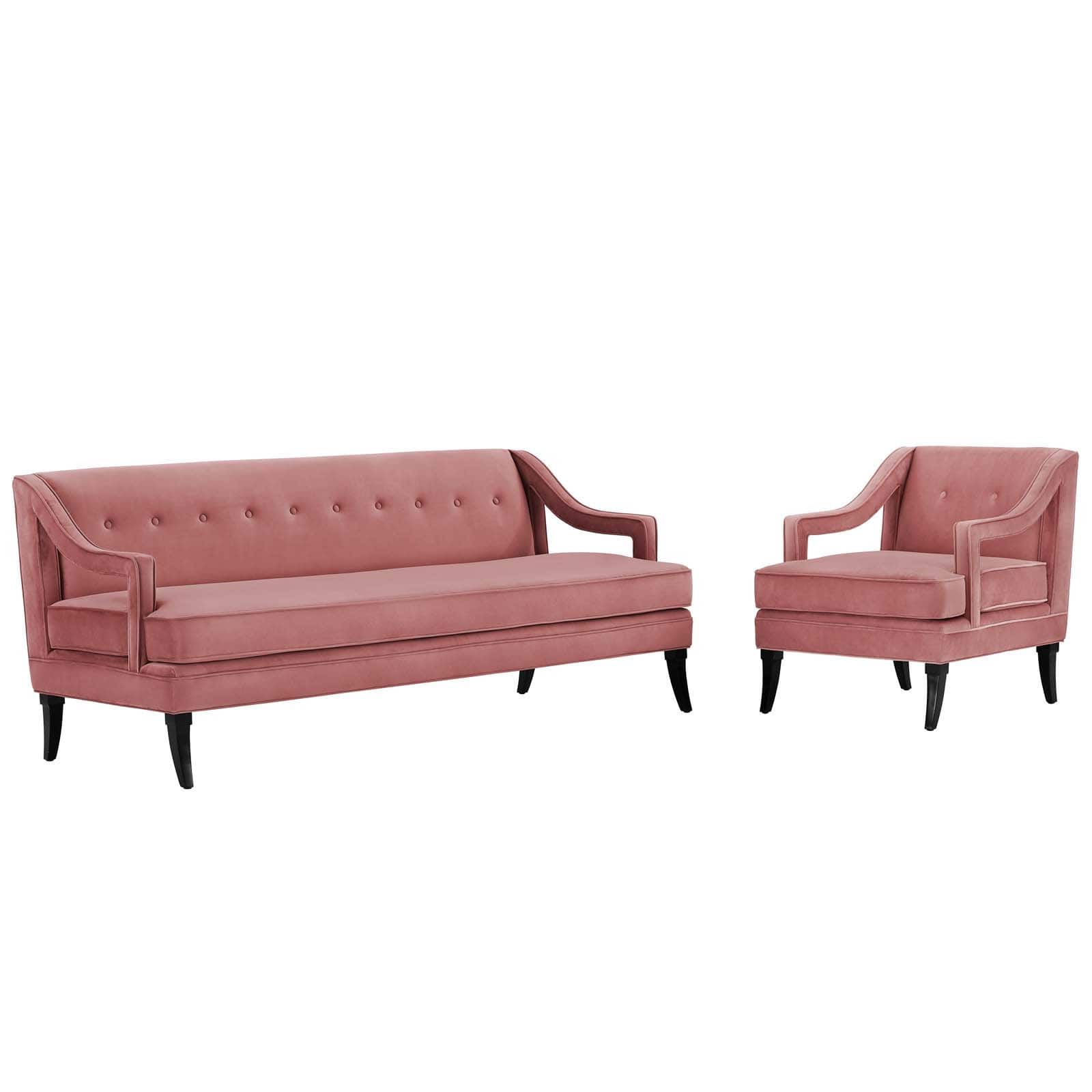 Modway Concur Living Room Set Performance Velvet Set of 2 | Sofas | 