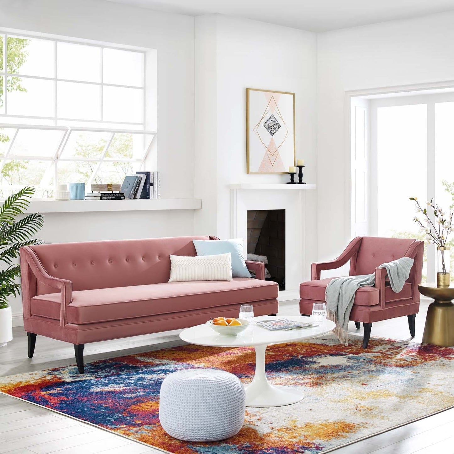 Modway Concur Living Room Set Performance Velvet Set of 2 | Sofas