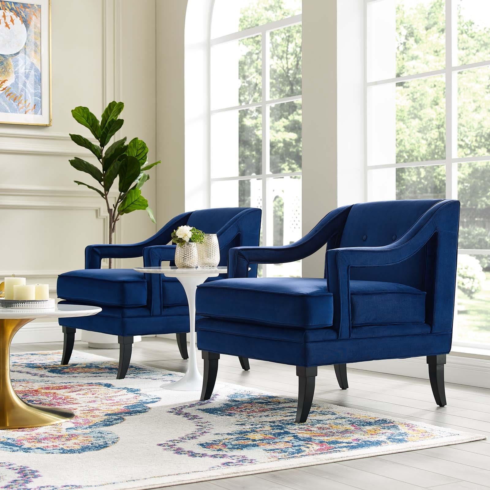 Concur Living Room Set Performance Velvet Set of 2 Modway | Armchairs | 