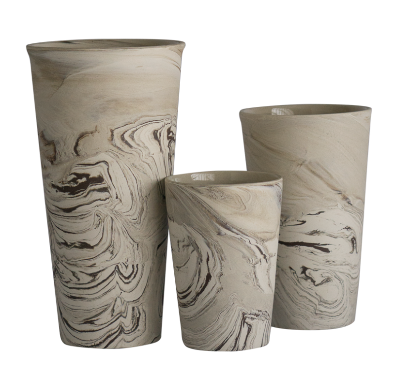 Gold Leaf Design Group Agateware Vase - Set/3