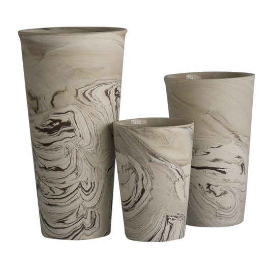 Gold Leaf Design Group Agateware Vase - Set/3