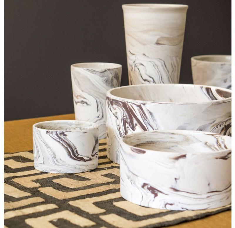 Gold Leaf Design Group Agateware Cachepot - Set/3