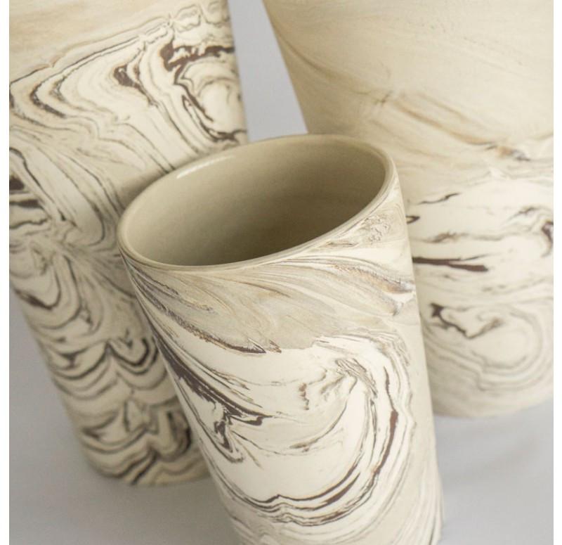 Gold Leaf Design Group Agateware Vase - Set/3