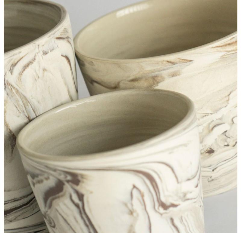 Gold Leaf Design Group Agateware Cachepot - Set/3
