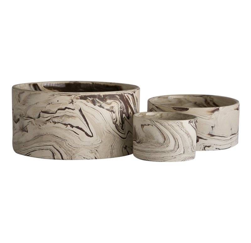 Gold Leaf Design Group Agateware Flat Bowl - Set/3