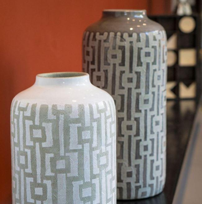 Gold Leaf Design Group Weave Vases - Set of 2