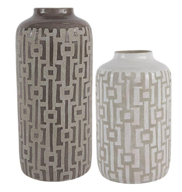 Gold Leaf Design Group Weave Vases - Set of 2