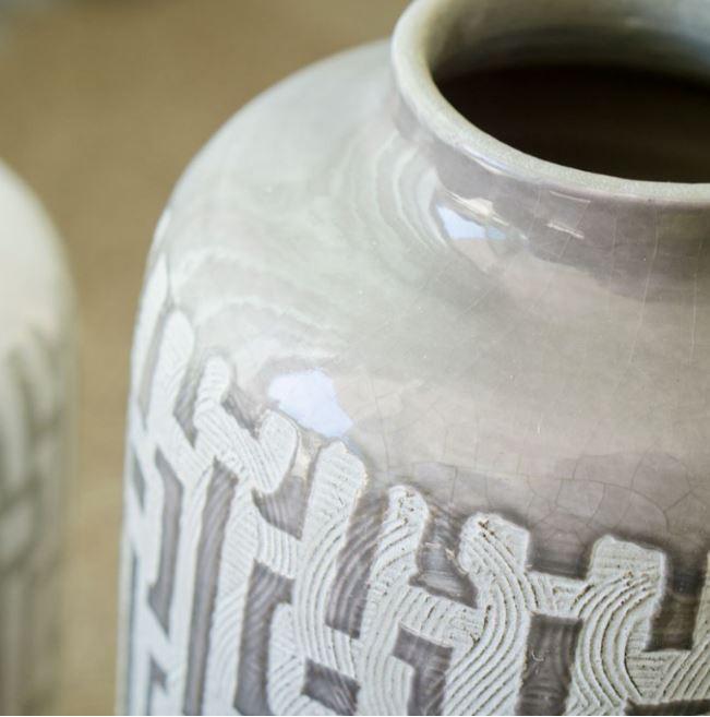 Gold Leaf Design Group Weave Vases - Set of 2