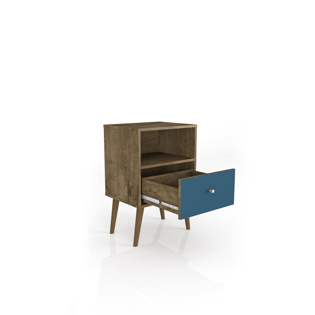 Manhattan Comfort Liberty Mid Century - Modern Nightstand 1.0 with 1 Cubby Space