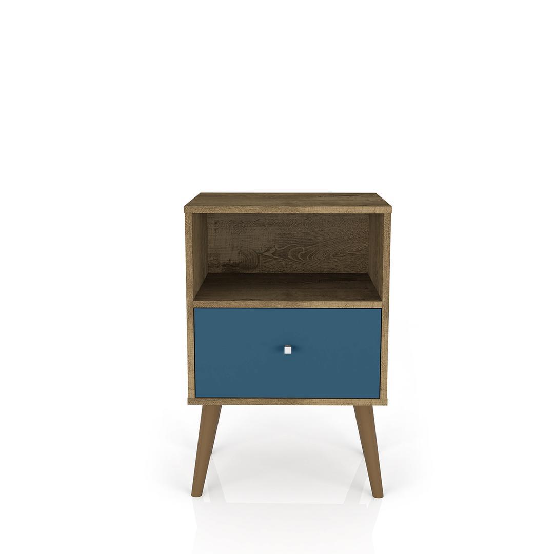 Manhattan Comfort Liberty Mid Century - Modern Nightstand 1.0 with 1 Cubby Space