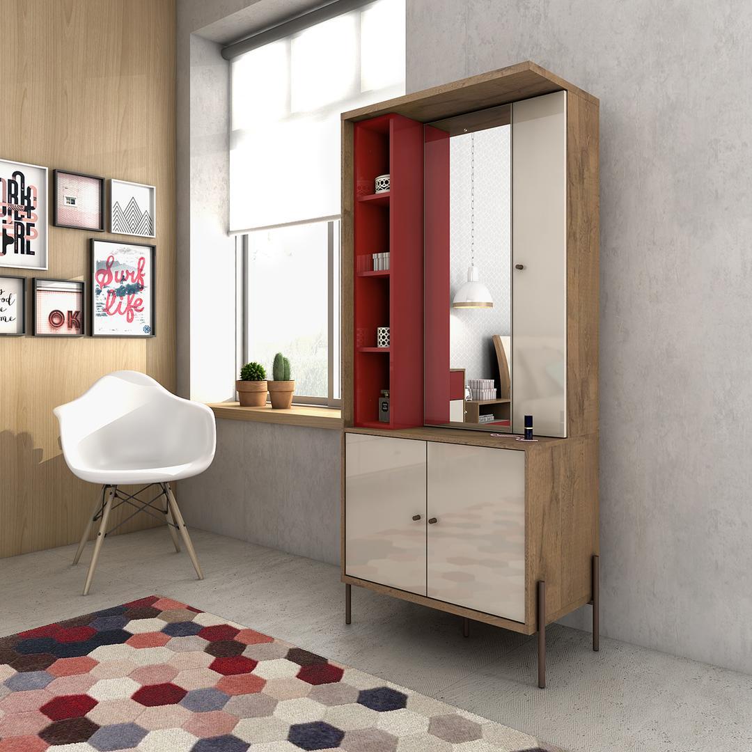 Manhattan Comfort Joy Vanity Jewelry Armoire with Mirror