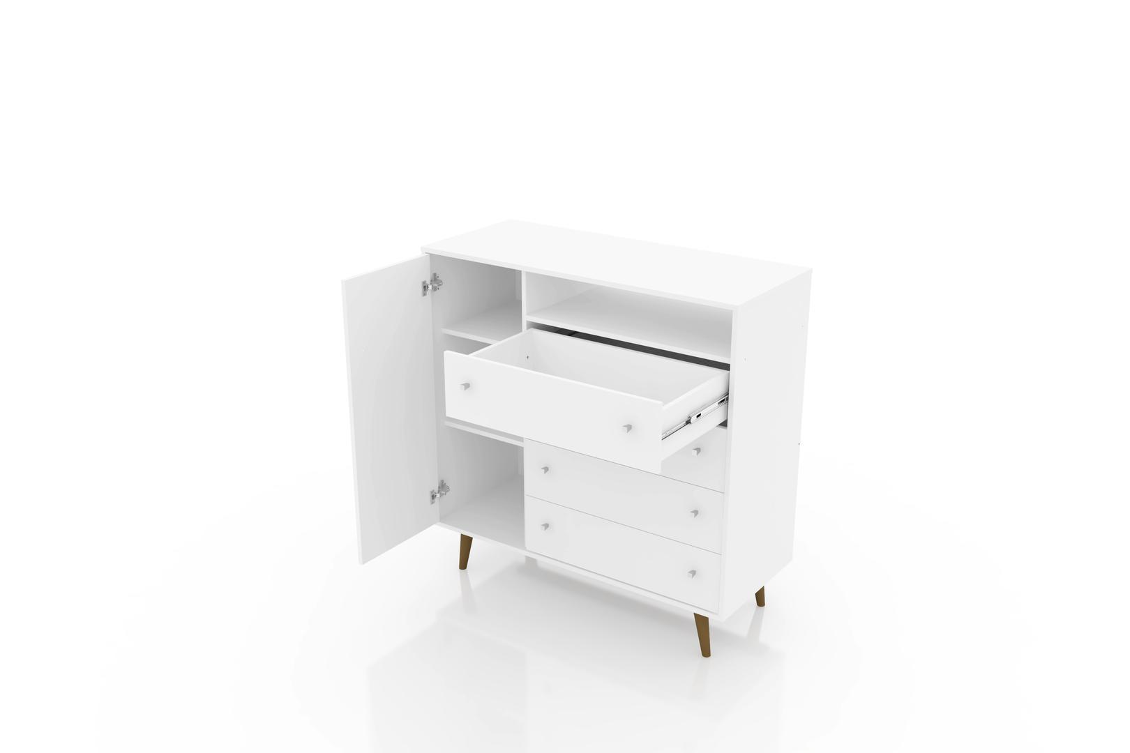 Manhattan Comfort Liberty 4-Drawer 42.32" Sideboard