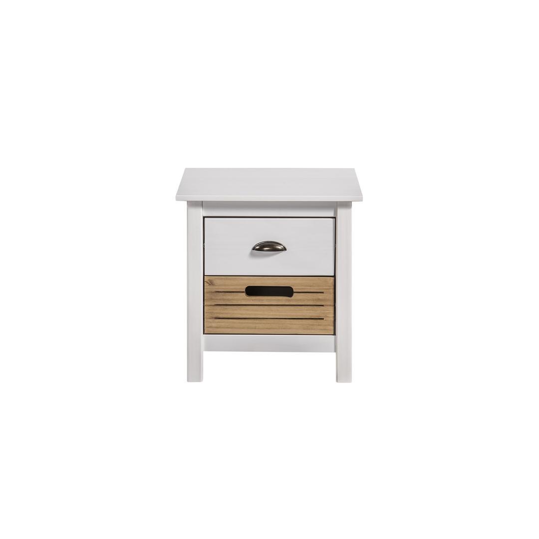 Manhattan Comfort Mid-Century Modern-Rustic 2-Drawer Irving Nightstand