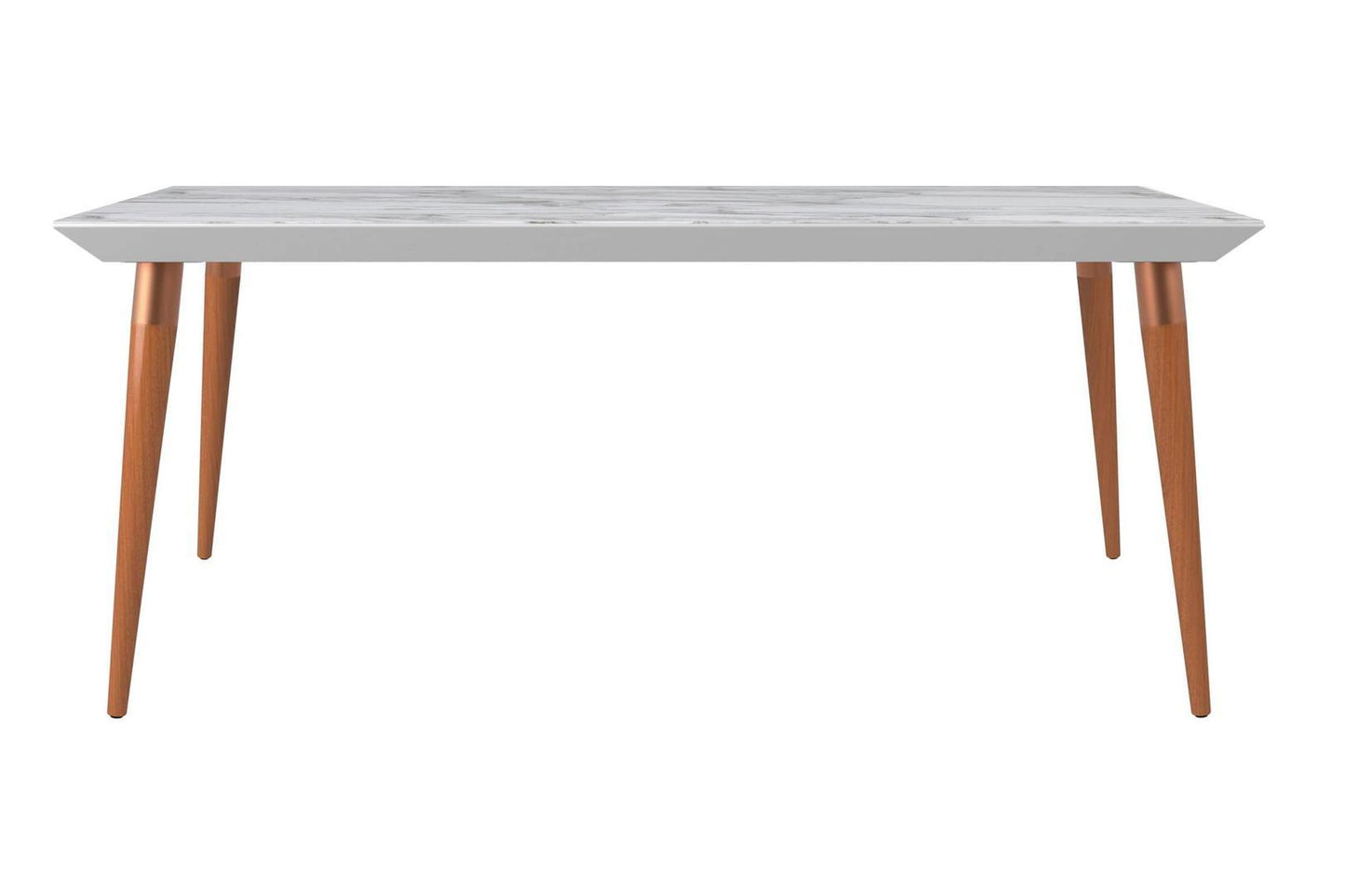 Manhattan Comfort Utopia 70.86" Modern Beveled Rectangular Dining Table with Glass Top