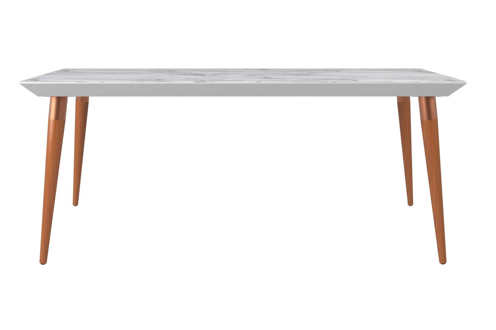 Manhattan Comfort Utopia 70.86" Modern Beveled Rectangular Dining Table with Glass Top