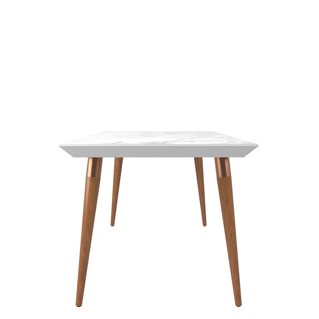 Manhattan Comfort Utopia 70.86" Modern Beveled Rectangular Dining Table with Glass Top