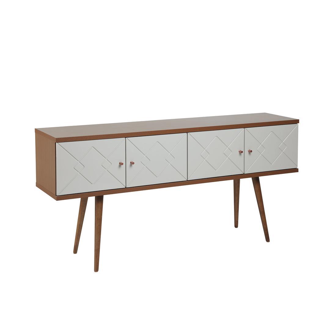 Manhattan Comfort Trinity 59.84" Mid- Century Modern Sideboard with Solid Wood Legs