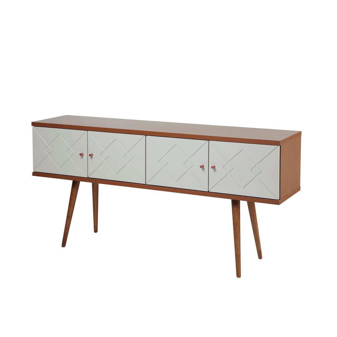 Manhattan Comfort Trinity 59.84" Mid- Century Modern Sideboard with Solid Wood Legs