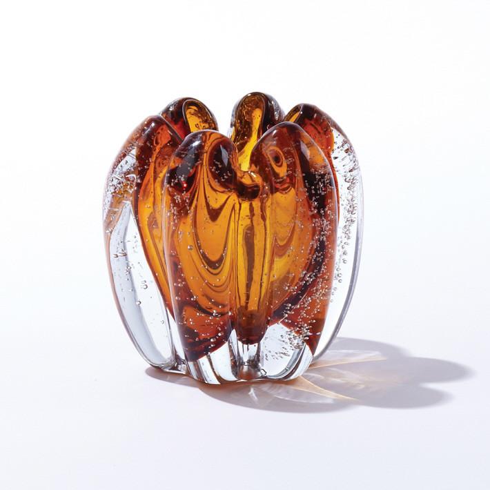 Tozai Home Free Form Amber Candle Holder Vase
