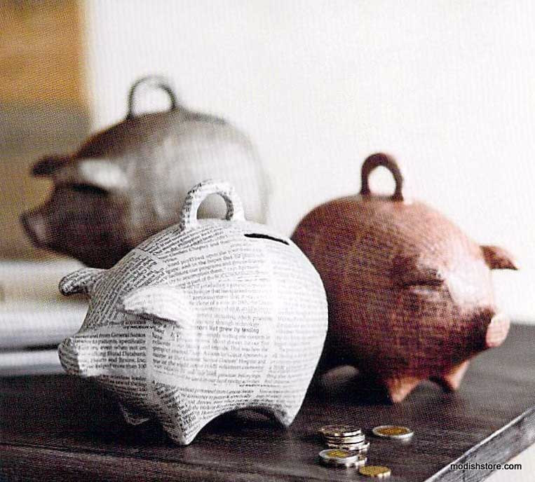 Roost Papier Mache Piggy Banks