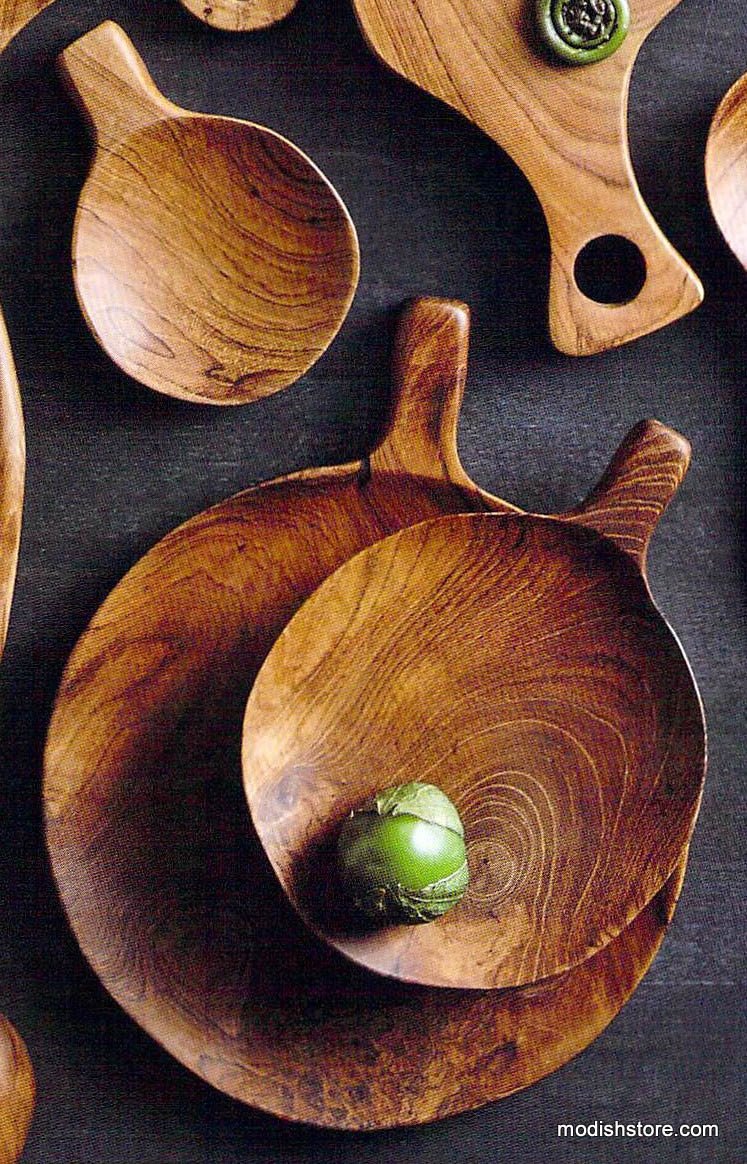 Roost Teak Wood Paddle Trays - Set/3