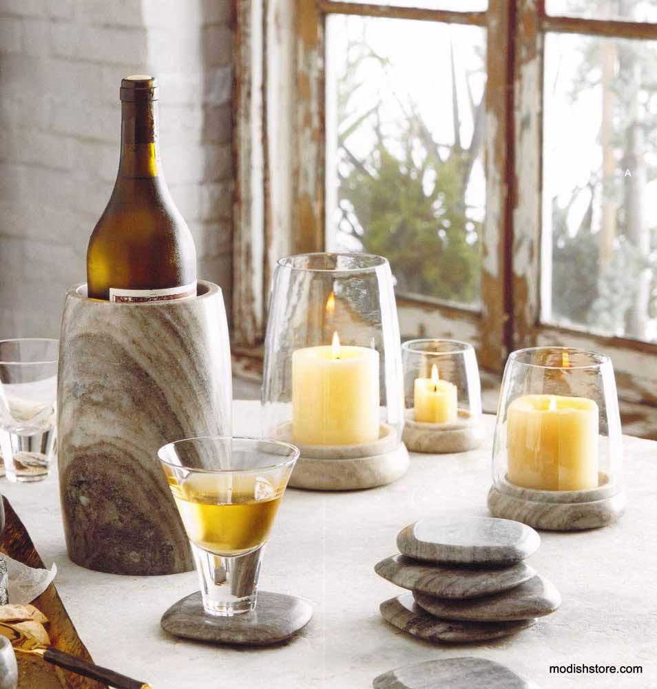 Roost Curve Marble Votive Holder - Set Of 6