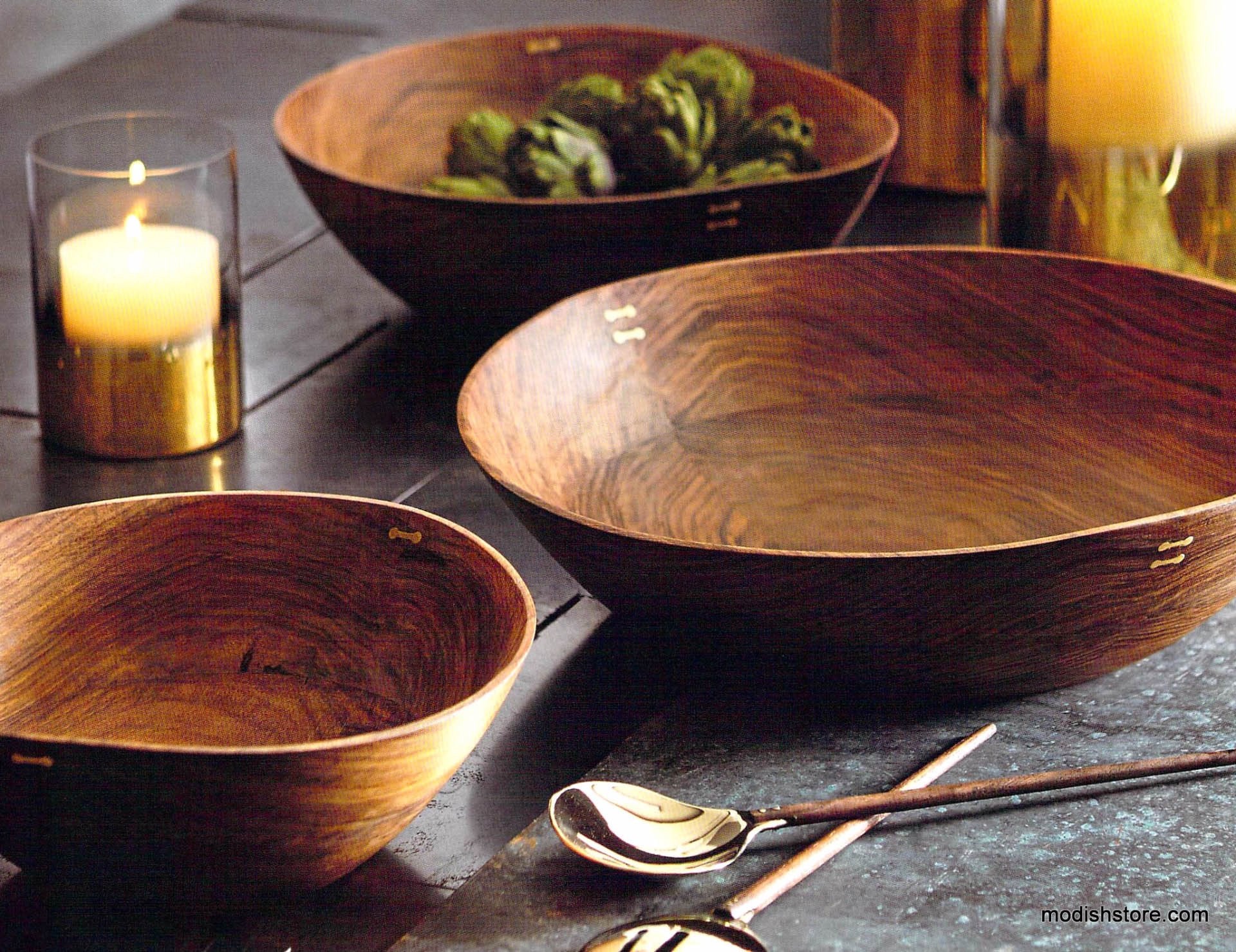 Roost Rosewood & Brass Inlay Bowls