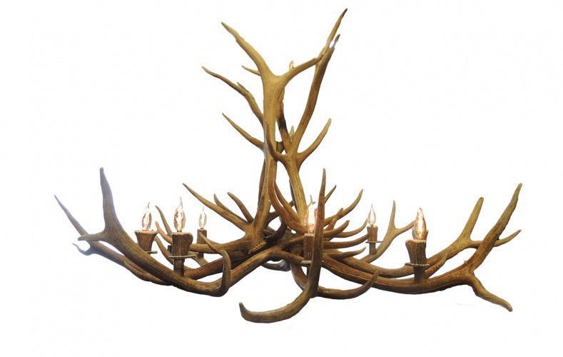 Antlerworx 8 Light Elk Antler Chandelier (AWC-22)