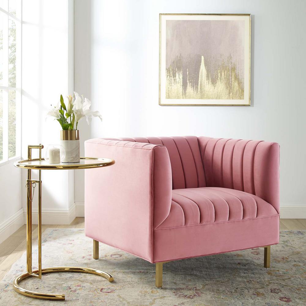 Modway Shift Channel Tufted Performance Velvet Armchair | Armchairs | Modishstore