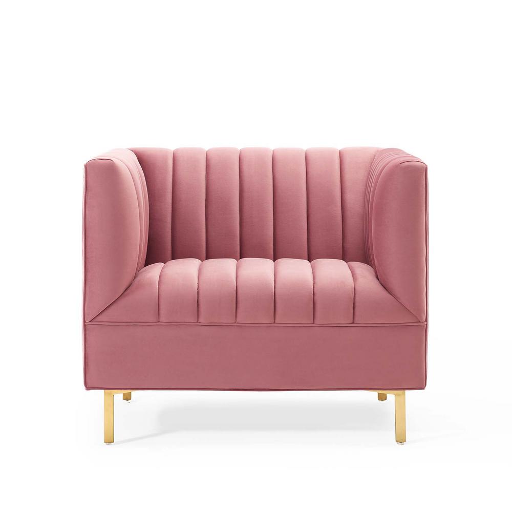 Modway Shift Channel Tufted Performance Velvet Armchair | Armchairs | Modishstore-3