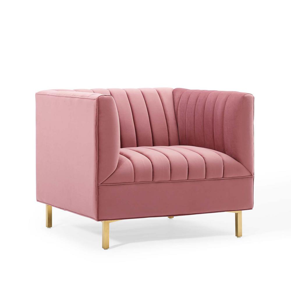Modway Shift Channel Tufted Performance Velvet Armchair | Armchairs | Modishstore-7