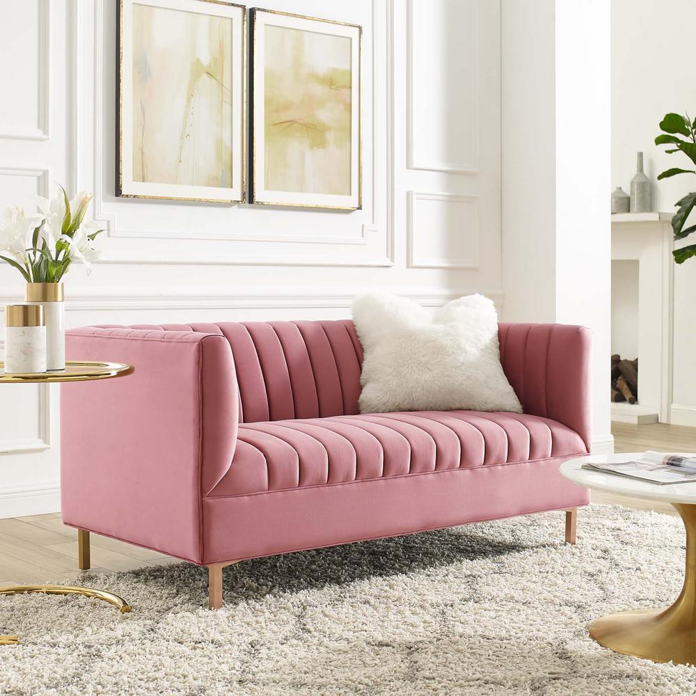 Modway Shift Channel Tufted Performance Velvet Loveseat | Loveseats | Modishstore