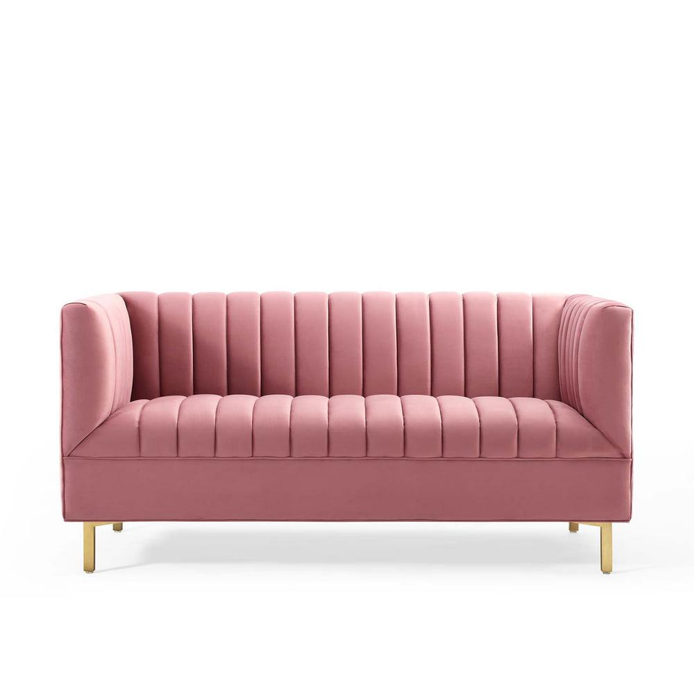 Modway Shift Channel Tufted Performance Velvet Loveseat | Loveseats | Modishstore-4