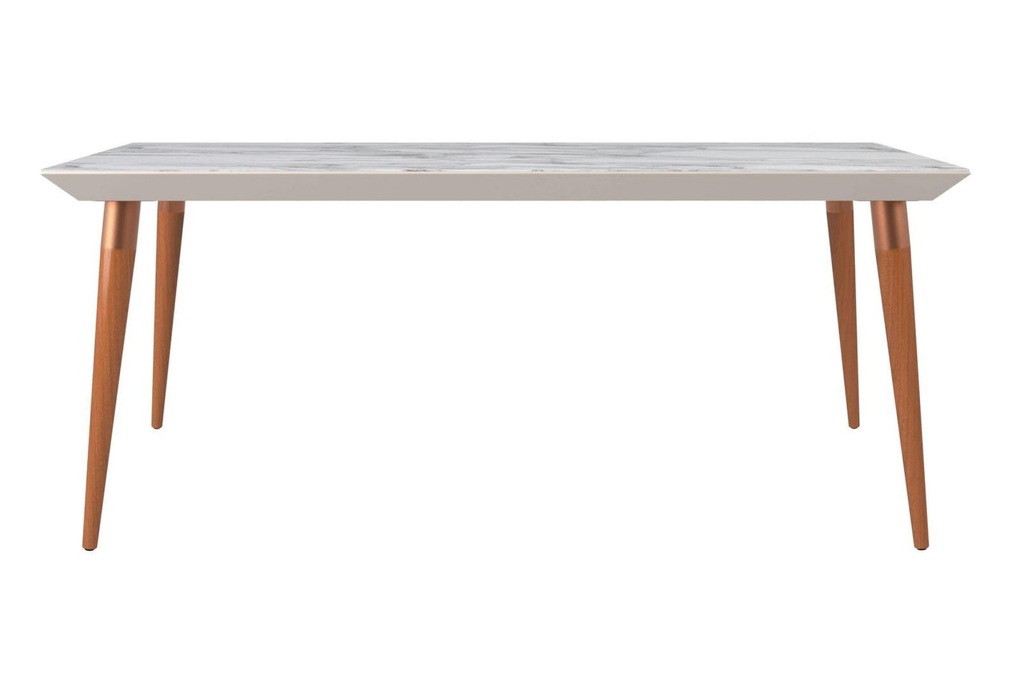 Manhattan Comfort Utopia 70.86" Modern Beveled Rectangular Dining Table with Glass Top