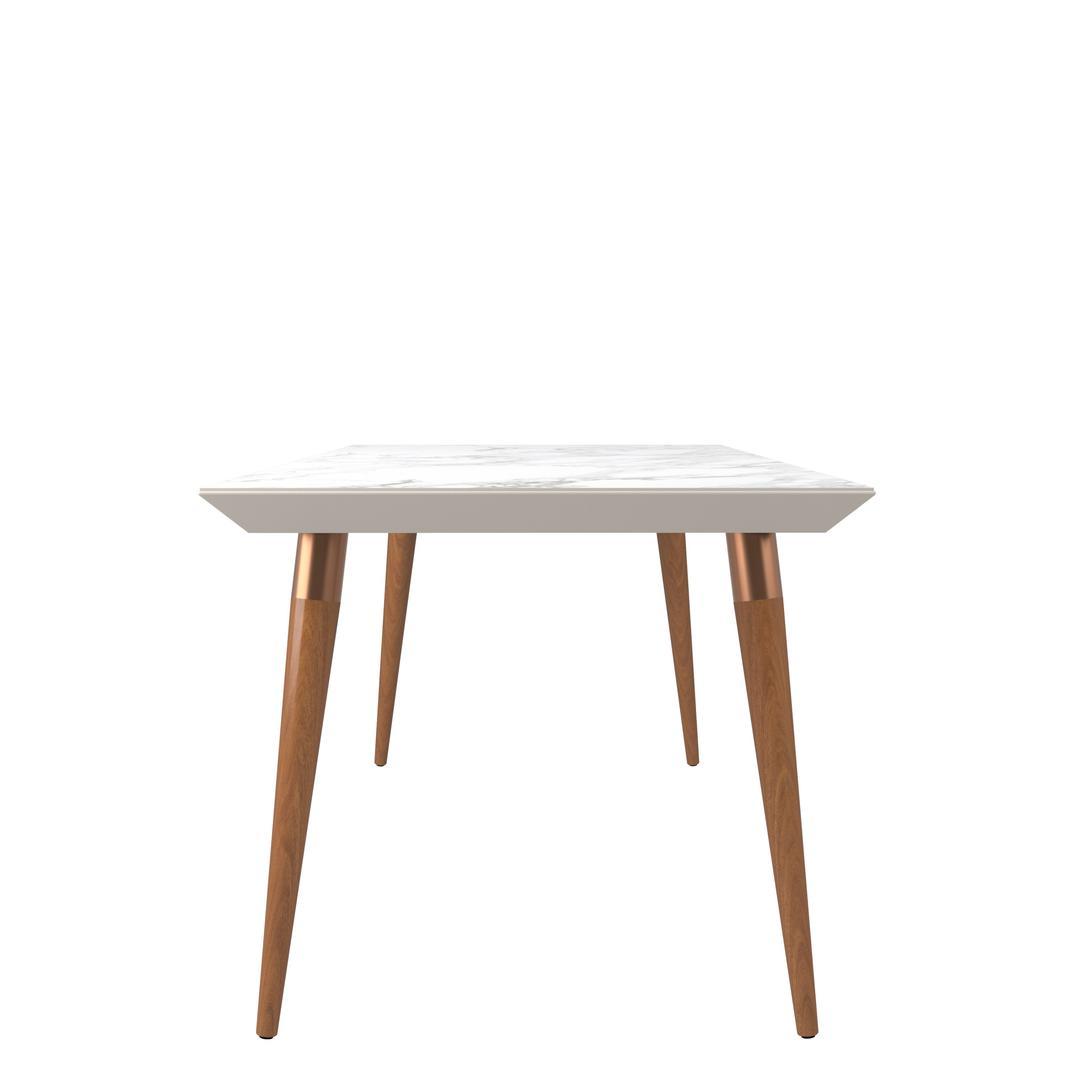 Manhattan Comfort Utopia 70.86" Modern Beveled Rectangular Dining Table with Glass Top