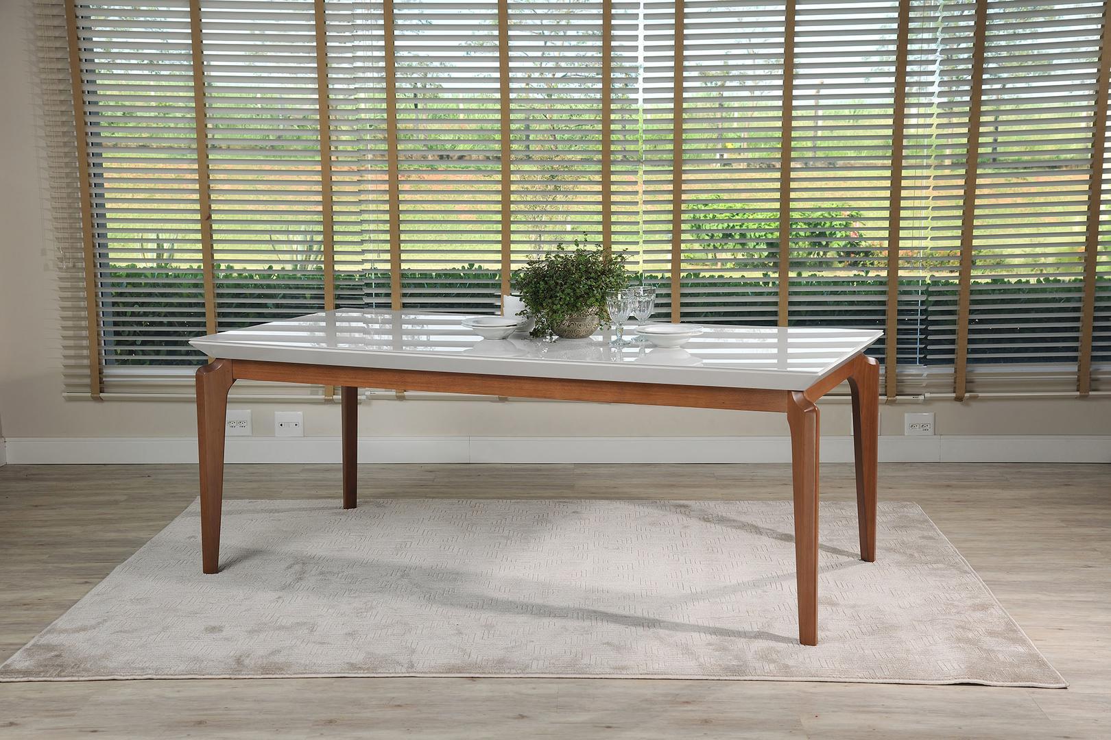 Manhattan Comfort Payson 72.04" Modern Rectangular Dining Table with Glass Top