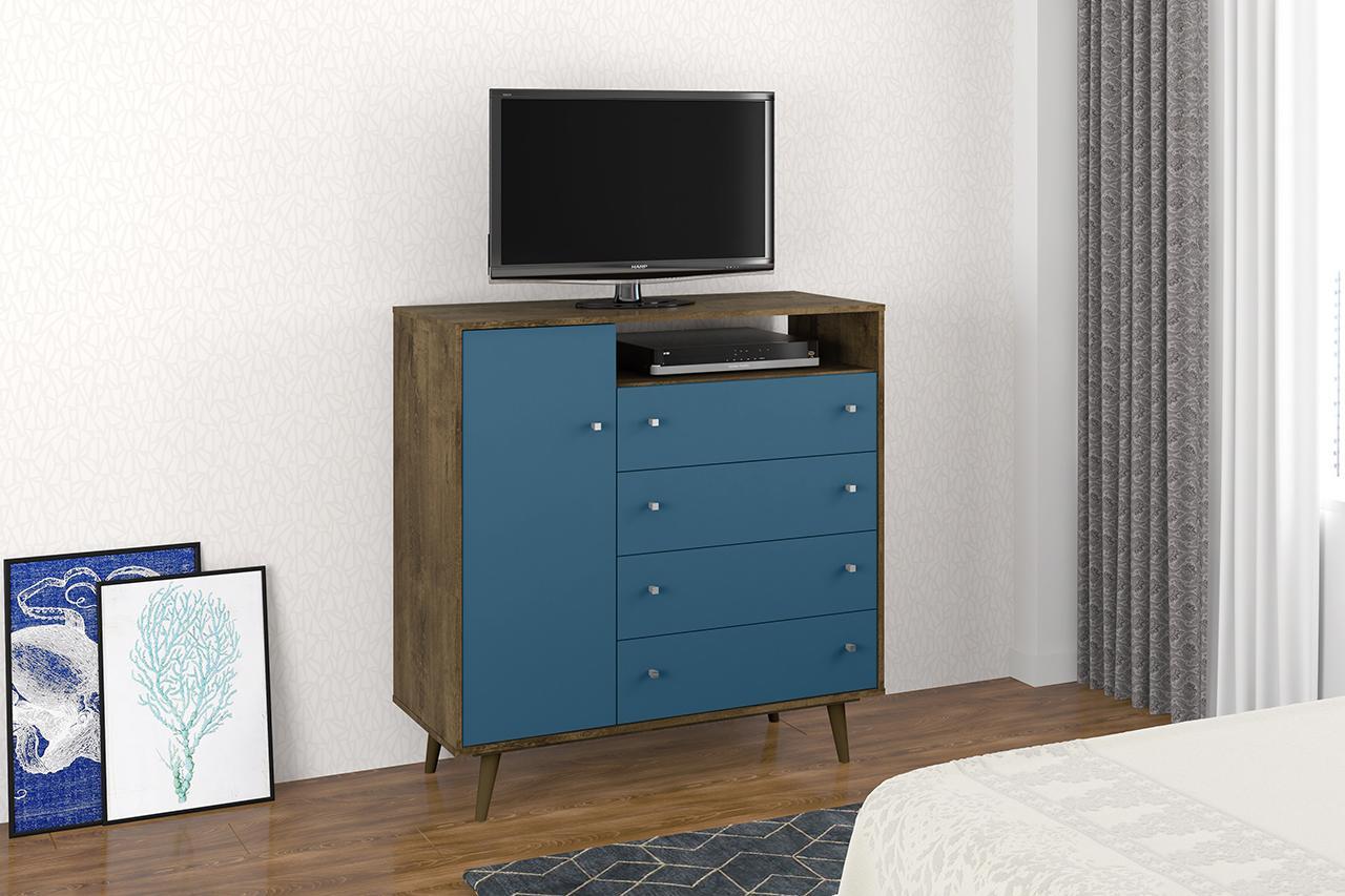 Manhattan Comfort Liberty 4-Drawer 42.32" Sideboard