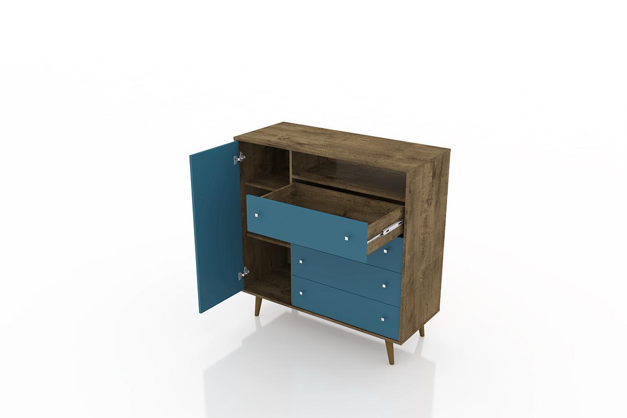 Manhattan Comfort Liberty 4-Drawer 42.32" Sideboard