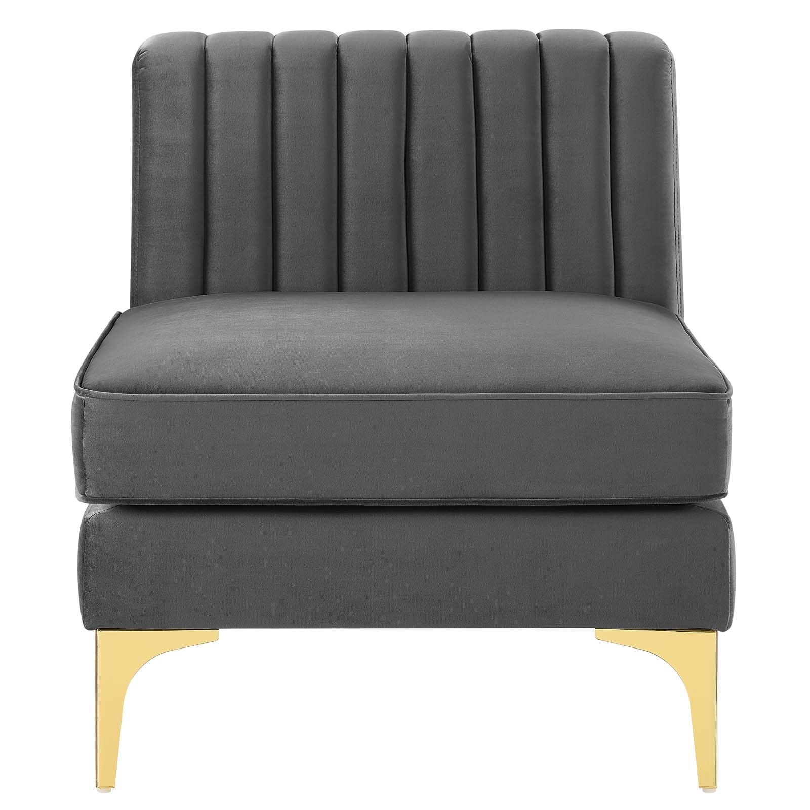 Modway Triumph Channel Tufted Performance Velvet Armless Chair | Accent Chairs | Modishstore-5