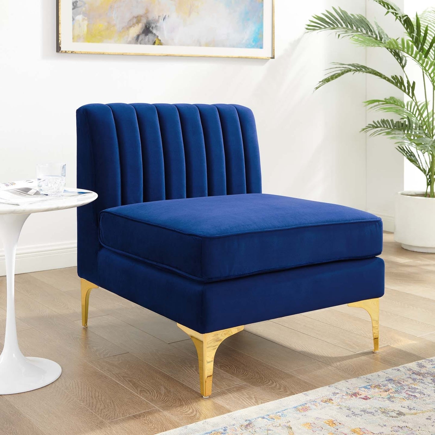 Modway Triumph Channel Tufted Performance Velvet Armless Chair | Accent Chairs | Modishstore-6